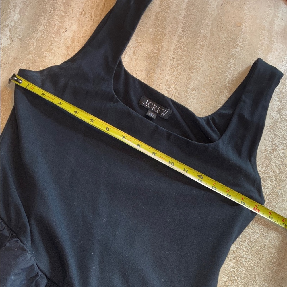 J. Crew Women's Elegant Black Tank dress with knit top and full tiered skirt. M - Picture 12 of 15
